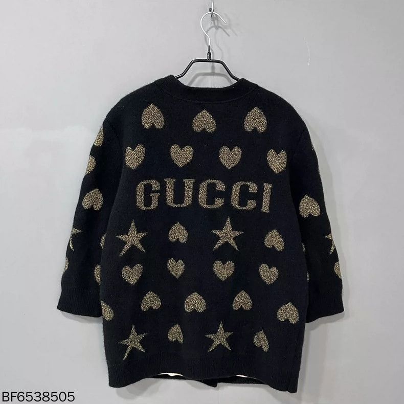 Gucci Gucci Heart Star Pattern Knit Cardigan Size ONE SIZE - 3 Thumbnail
