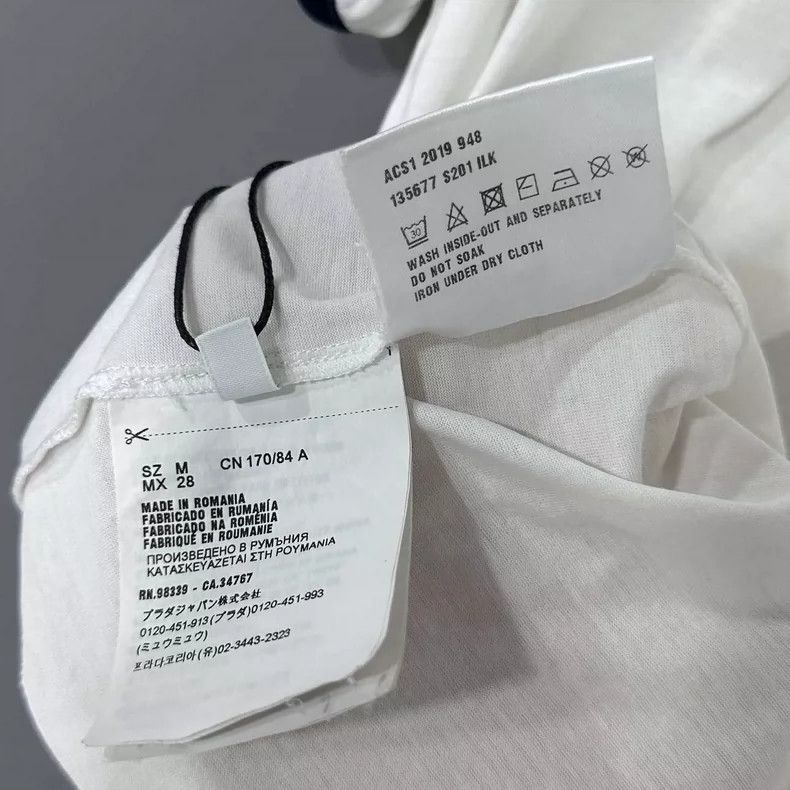 Prada PRADA Triangle Logo White Short Sleeve T-Shirt Size M / US 6-8 / IT 42-44 - 6 Thumbnail