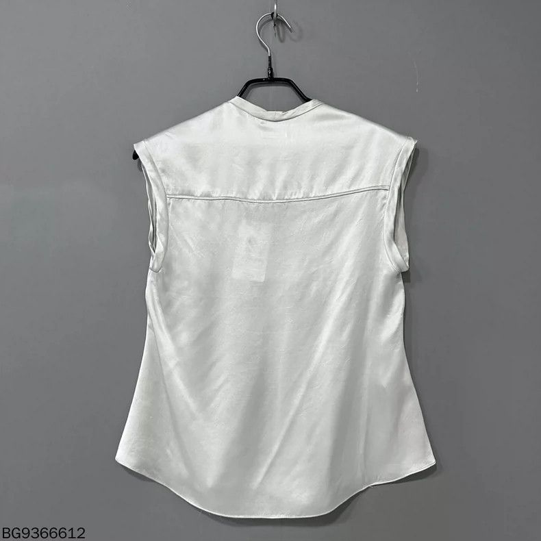 Miu Miu MIUMIU Silver Gray Silk Sleeveless Top Size M / US 6-8 / IT 42-44 - 4 Thumbnail