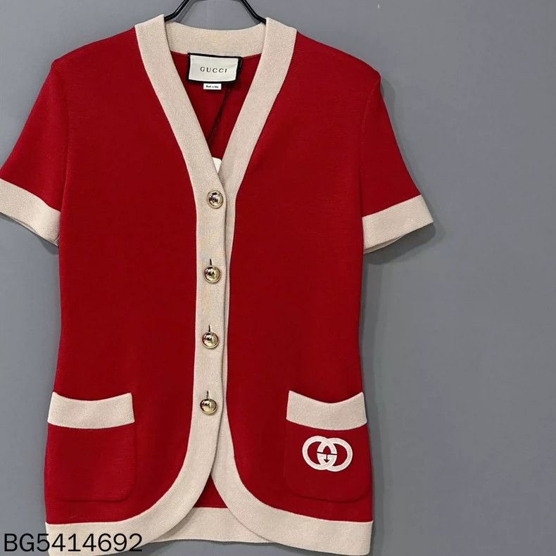 Gucci Gucci Red Logo Button Knit Cardigan Size XS / US 0-2 / IT 36-38 - 2 Thumbnail