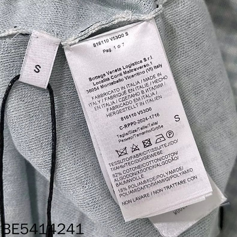 Bottega Veneta Bottega Veneta Blue Check Long Sleeve Top Size S / US 4 / IT 40 - 4 Thumbnail