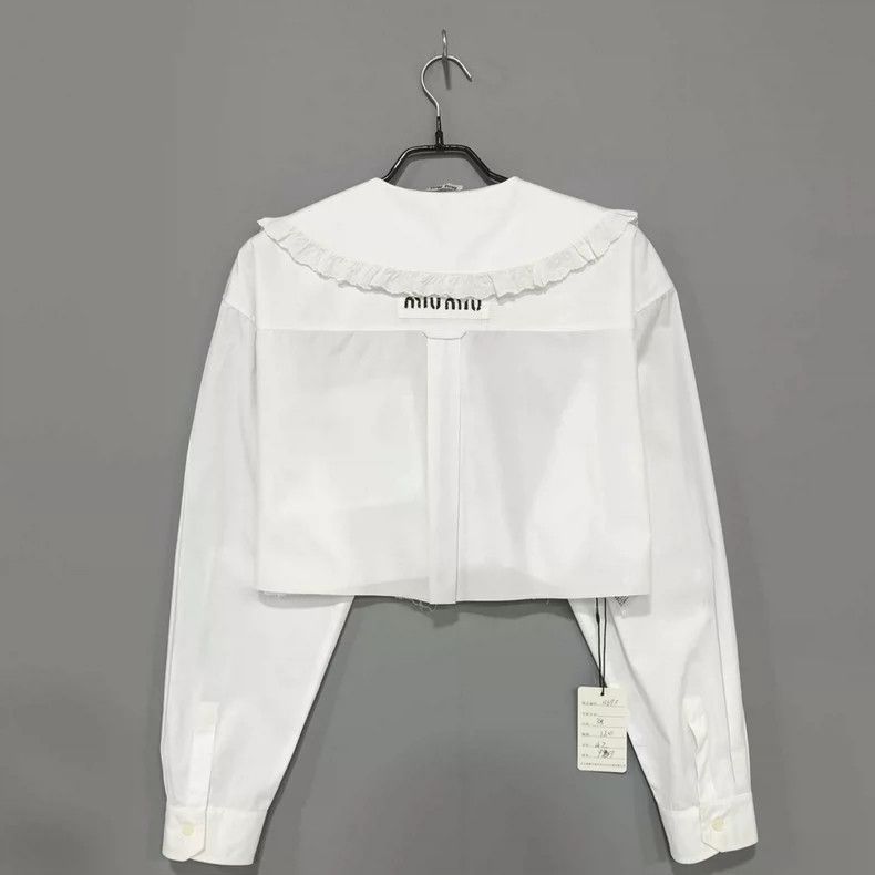 Miu Miu Miu Miu Petal Collar Logo Shirt Size M / US 6-8 / IT 42-44 - 3 Thumbnail