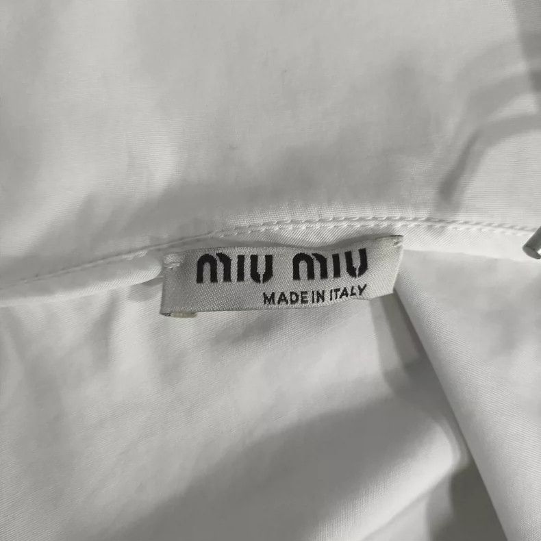 Miu Miu Miu Miu Petal Collar Logo Shirt Size M / US 6-8 / IT 42-44 - 4 Thumbnail