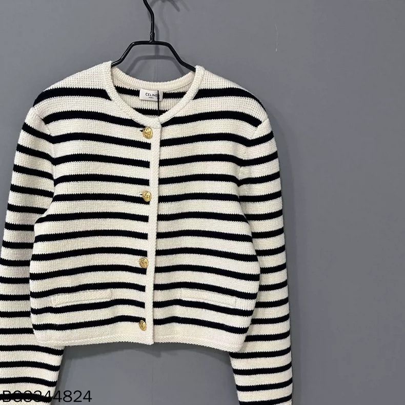 Celine Celine Striped Gold Button Knit Jacket Size S / US 4 / IT 40 - 2 Thumbnail