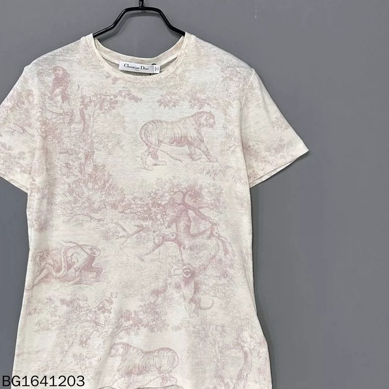 Dior Dior Pink Animal Print Short Sleeve Tee Size M / US 6-8 / IT 42-44 - 2 Thumbnail