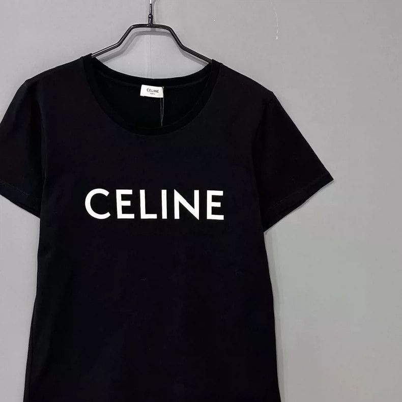 Celine Celine Black Logo Short Sleeve T-Shirt Size L / US 10 / IT 46 - 2 Thumbnail