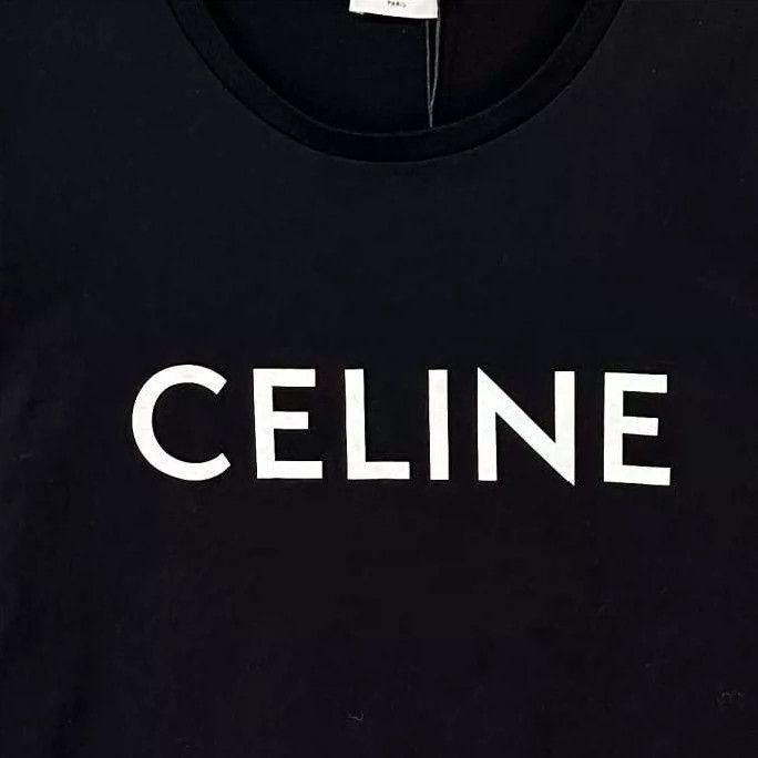 Celine Celine Black Logo Short Sleeve T-Shirt Size L / US 10 / IT 46 - 6 Thumbnail