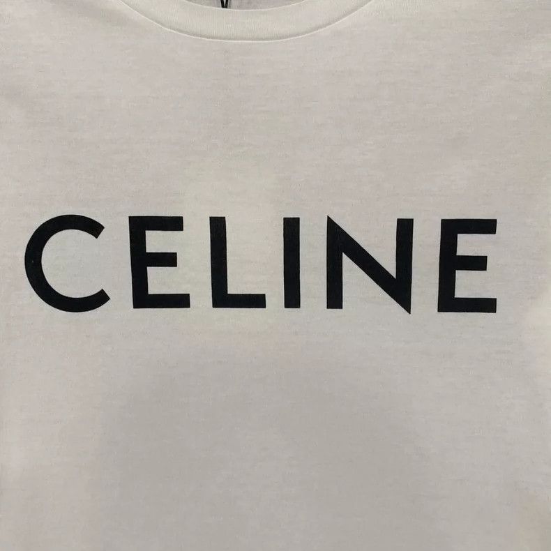 Celine Celine White Logo Short Sleeve T-shirt Size S / US 4 / IT 40 - 6 Thumbnail