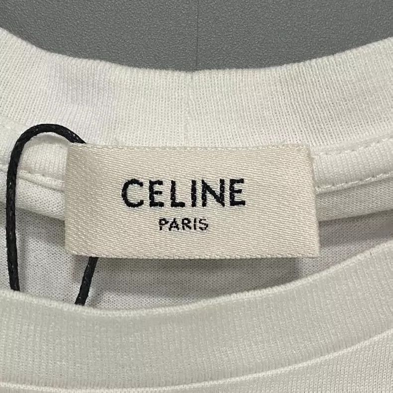 Celine Celine White Logo Short Sleeve T-shirt Size S / US 4 / IT 40 - 4 Thumbnail
