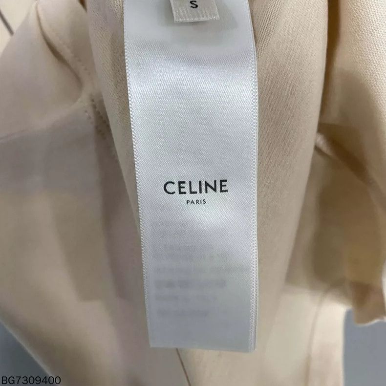 Celine Celine Beige Carriage Logo Short Sleeve Tee Size S / US 4 / IT 40 - 6 Thumbnail