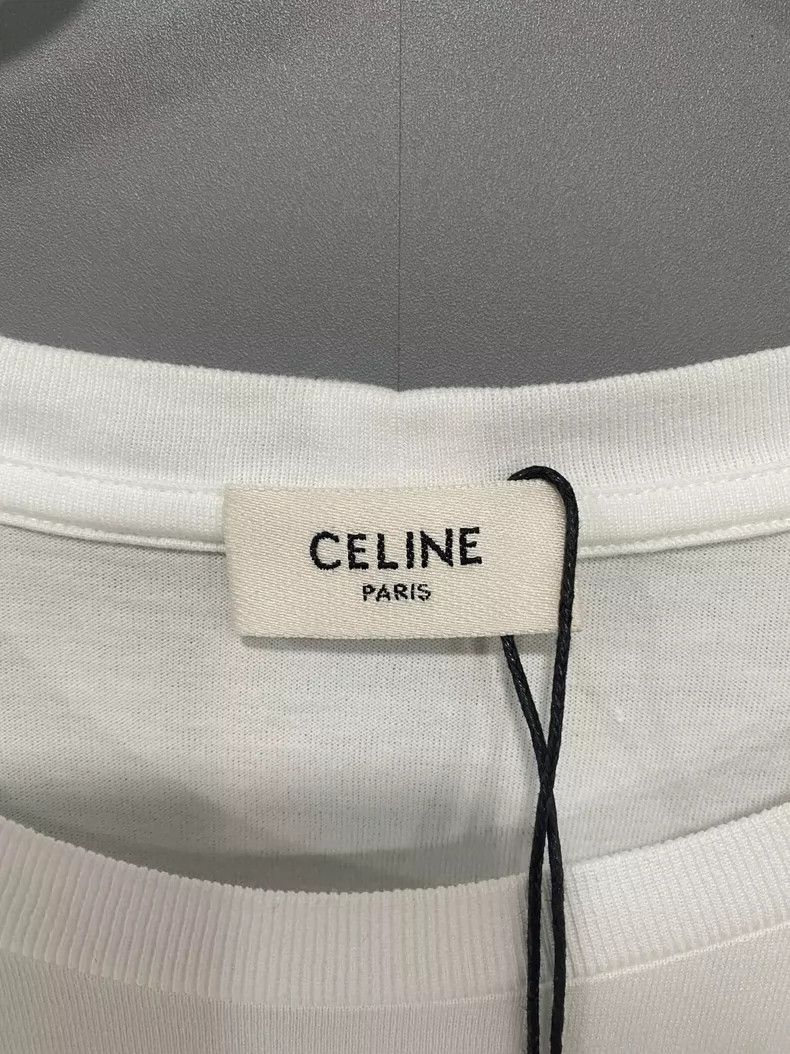 Celine Celine White Logo Short Sleeve T-Shirt Size M / US 6-8 / IT 42-44 - 6 Thumbnail
