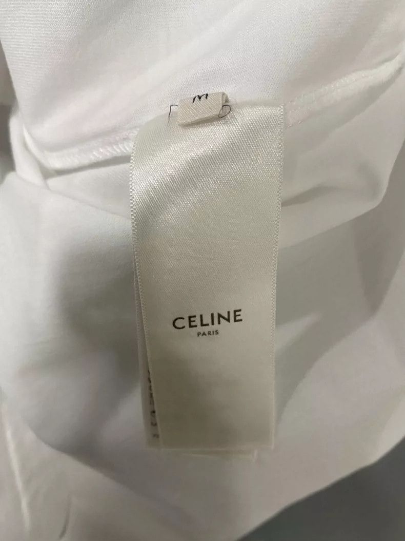 Celine Celine White Logo Short Sleeve T-Shirt Size M / US 6-8 / IT 42-44 - 5 Thumbnail