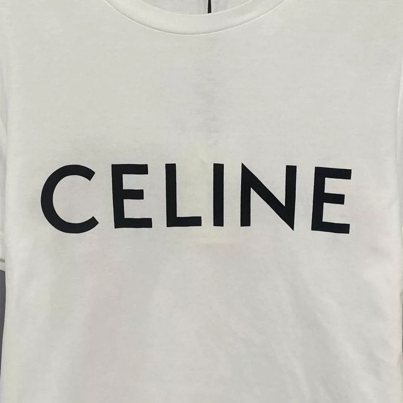 Celine Celine White Logo Short Sleeve T-Shirt Size M / US 6-8 / IT 42-44 - 4 Thumbnail