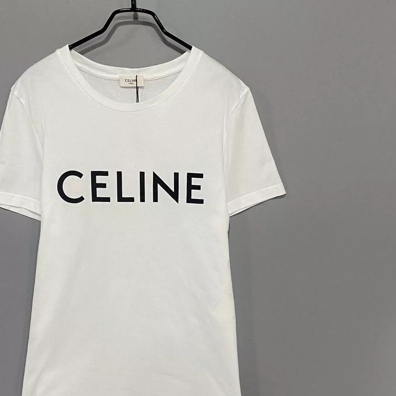 Celine Celine White Logo Short Sleeve T-Shirt Size M / US 6-8 / IT 42-44 - 2 Thumbnail