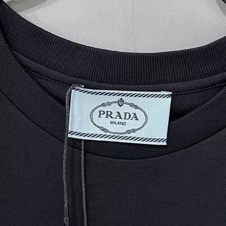 Prada PRADA Black Triangle Logo Short Sleeve T-shirt Size XS / US 0-2 / IT 36-38 - 4 Thumbnail
