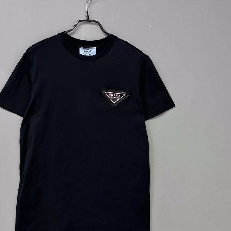 Prada PRADA Black Triangle Logo Short Sleeve T-shirt Size XS / US 0-2 / IT 36-38 - 2 Thumbnail
