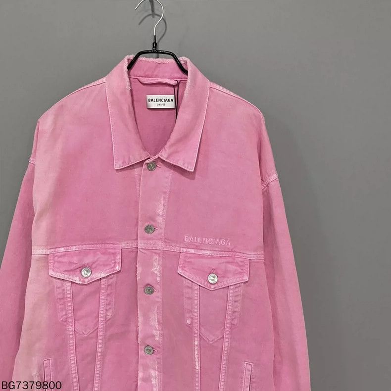 Balenciaga Balenciaga Pink Washed Denim Jacket Size M / US 6-8 / IT 42-44 - 2 Thumbnail