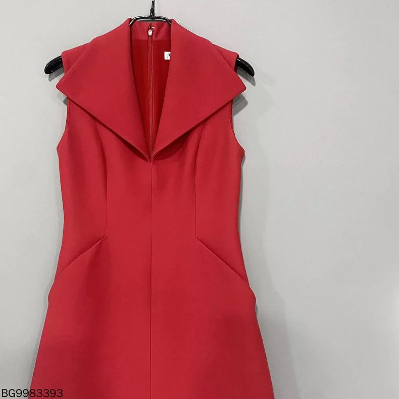 Dior Red Collared Sleeveless Dior Dress Size M / US 6-8 / IT 42-44 - 2 Thumbnail