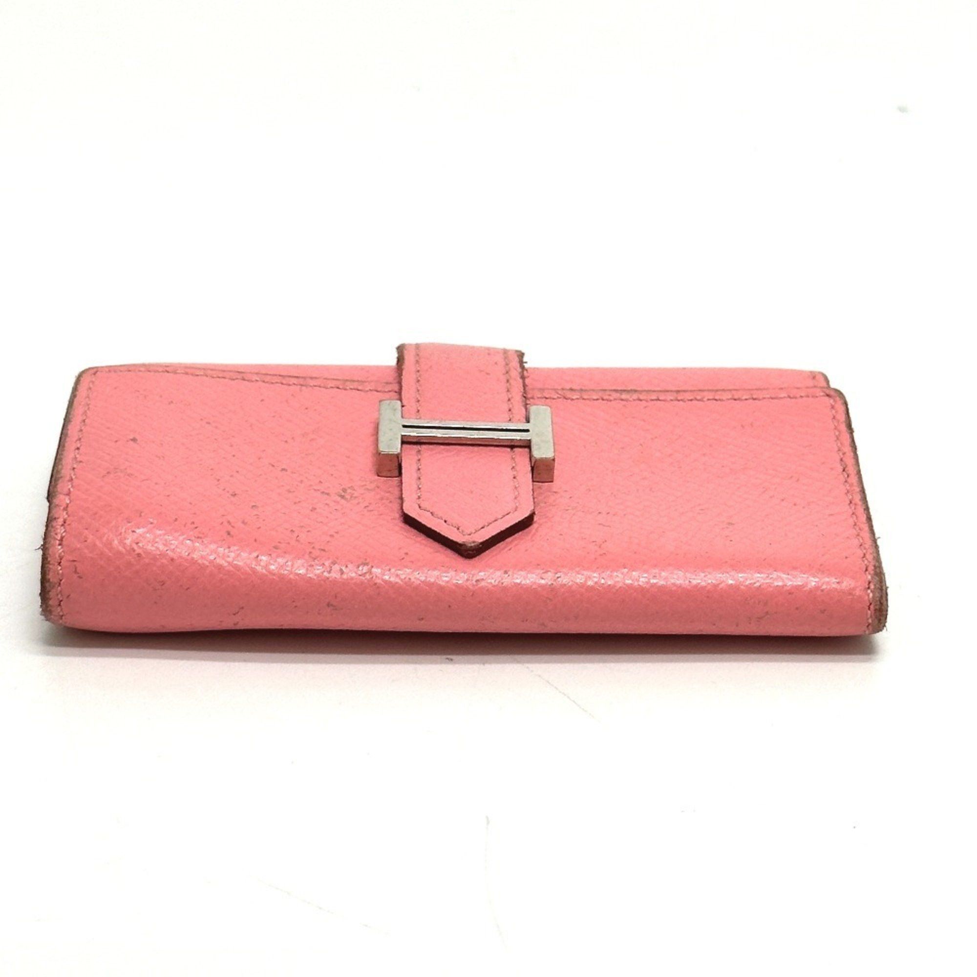 Hermes HERMES Bearn 4-ring key case with H hardware, Epsom leather, women's, rose confetti, pink Size ONE SIZE - 3 Thumbnail