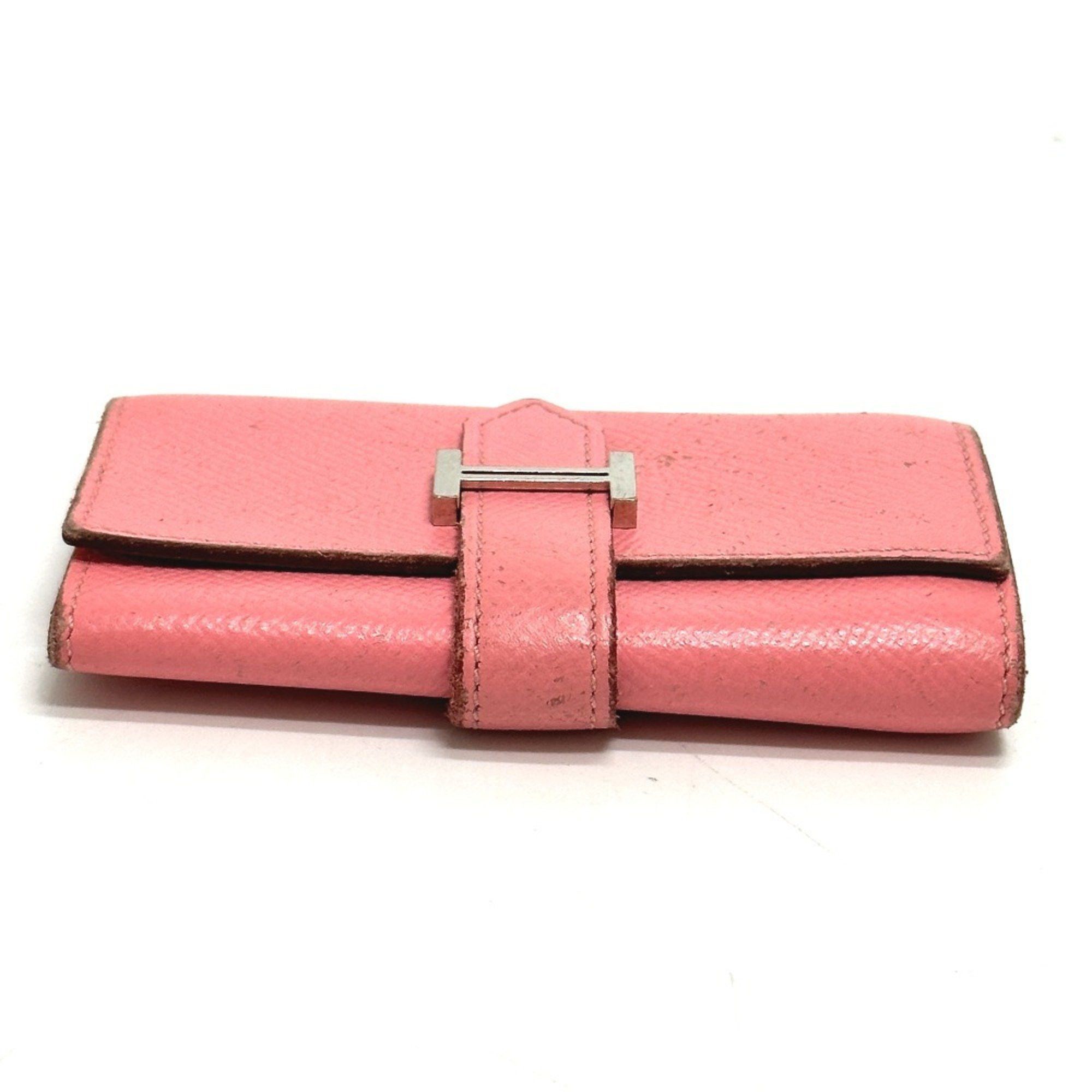 Hermes HERMES Bearn 4-ring key case with H hardware, Epsom leather, women's, rose confetti, pink Size ONE SIZE - 4 Thumbnail