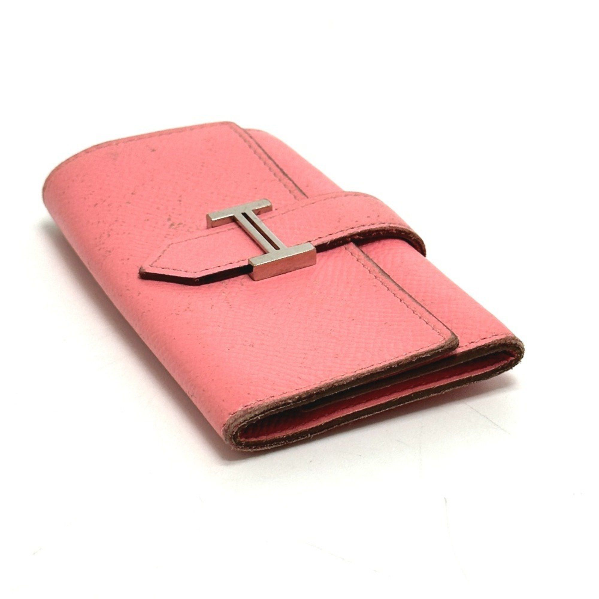 Hermes HERMES Bearn 4-ring key case with H hardware, Epsom leather, women's, rose confetti, pink Size ONE SIZE - 6 Thumbnail