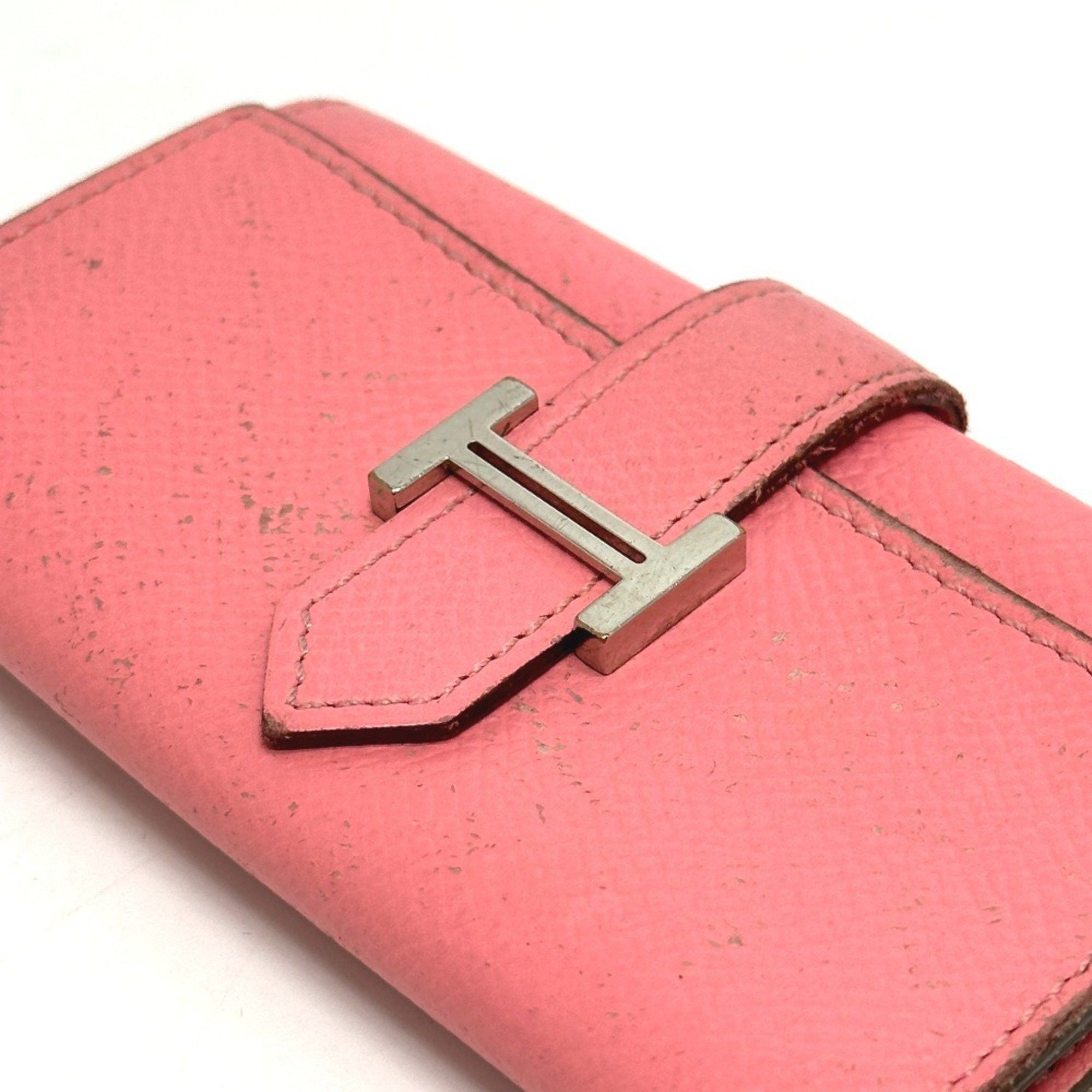Hermes HERMES Bearn 4-ring key case with H hardware, Epsom leather, women's, rose confetti, pink Size ONE SIZE - 7 Thumbnail