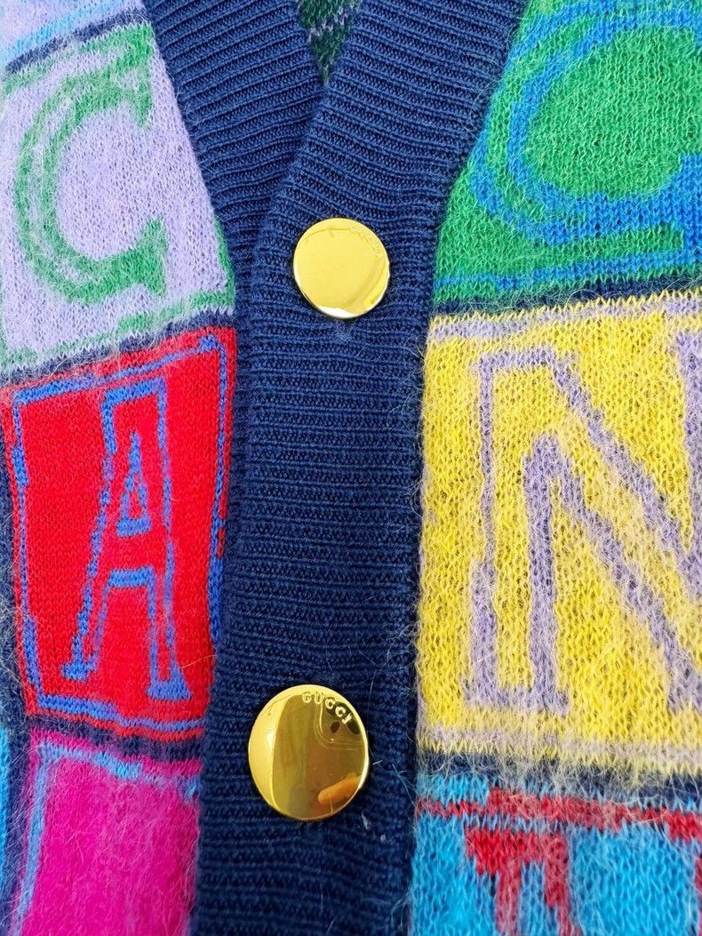 Gucci Gucci Multicolor Checkerboard Cardigan S Size S / US 4 / IT 40 - 4 Thumbnail