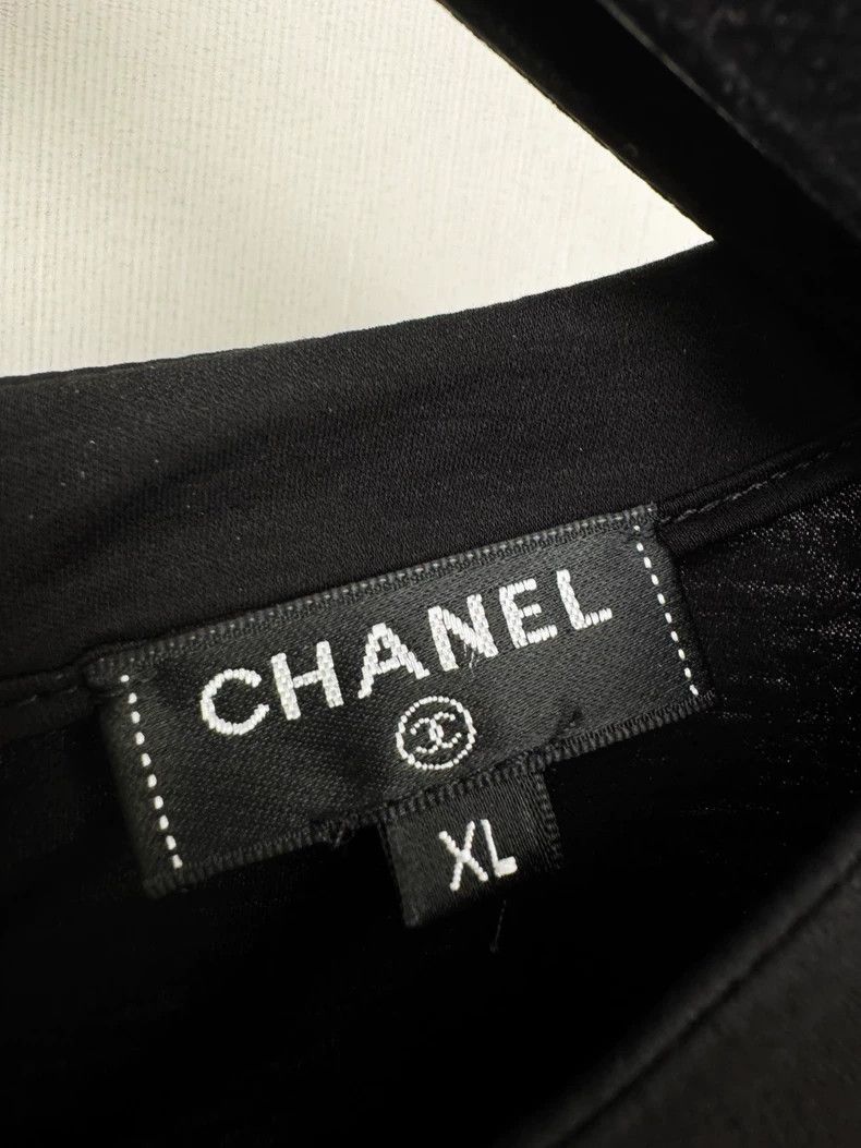 Chanel Chanel Black Short Sleeve Mini Dress Size XL / US 12-14 / IT 48-50 - 3 Thumbnail