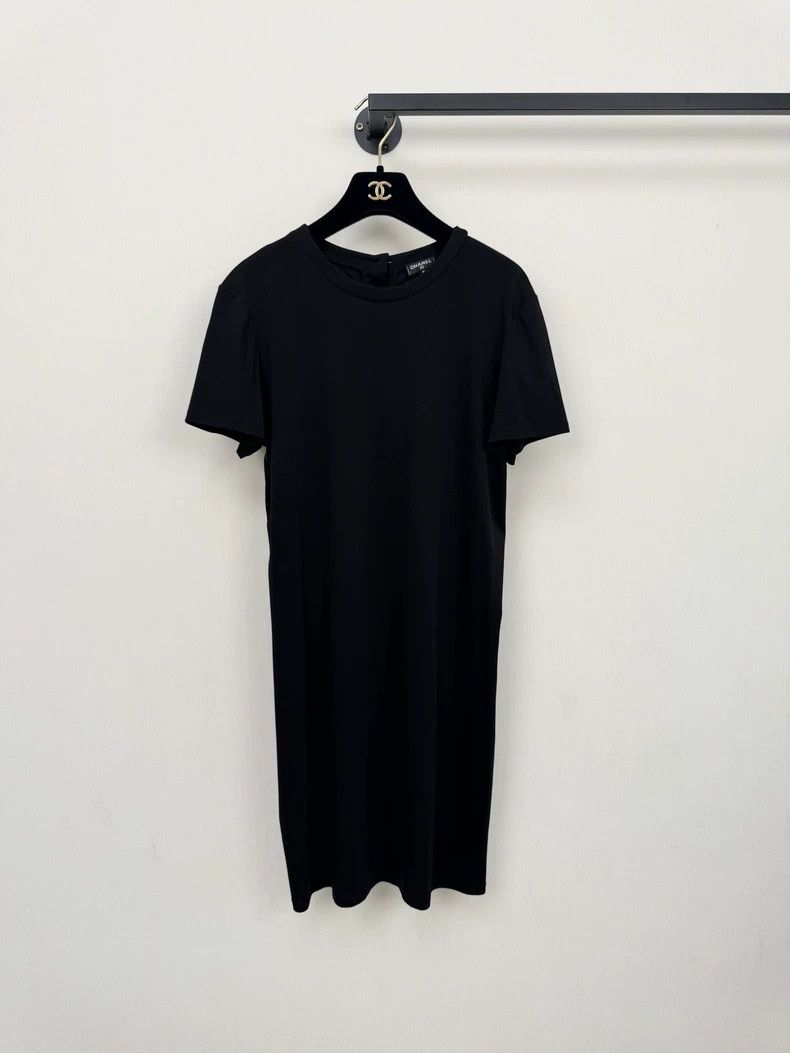 Chanel Chanel Black Short Sleeve Mini Dress Size XL / US 12-14 / IT 48-50 - 6 Thumbnail
