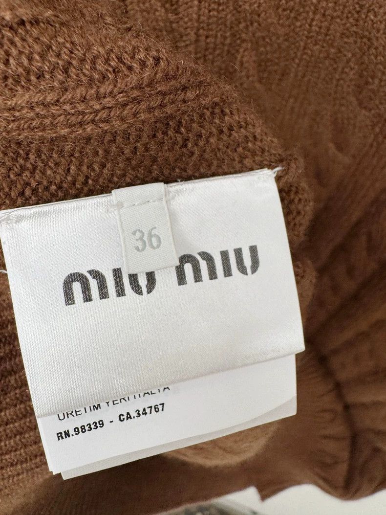 Miu Miu Miumiu Brown Cashmere Cable Knit Sweater Size M / US 6-8 / IT 42-44 - 4 Thumbnail