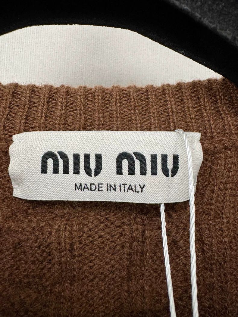 Miu Miu Miumiu Brown Cashmere Cable Knit Sweater Size M / US 6-8 / IT 42-44 - 2 Thumbnail