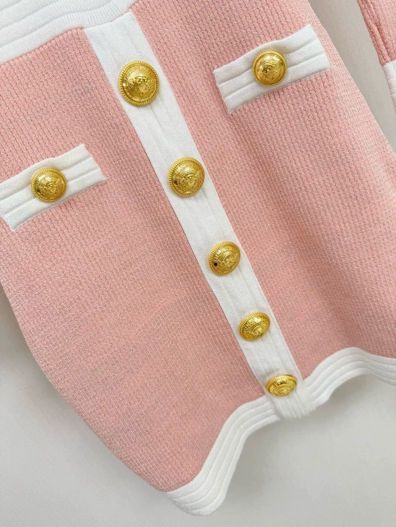 Balmain Balmain Pink Knit Cardigan Dress Size S / US 4 / IT 40 - 3 Thumbnail