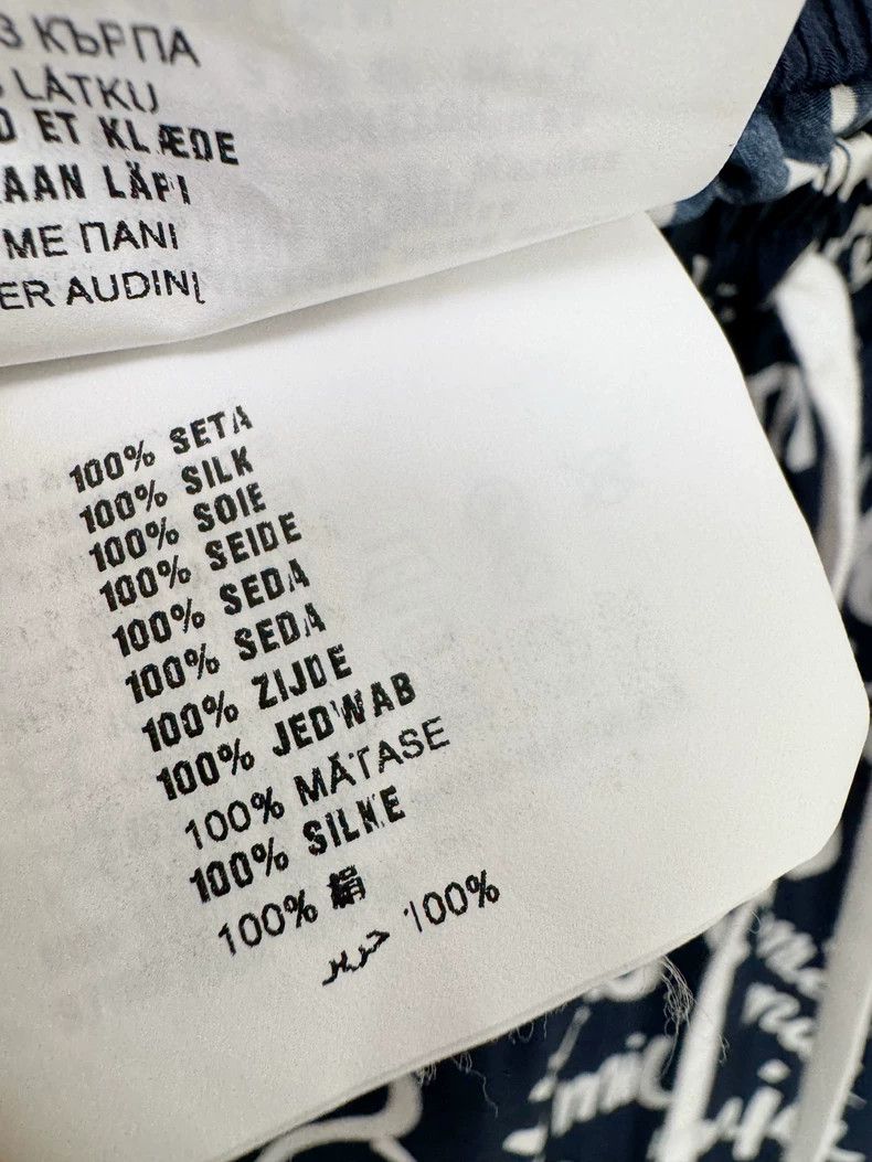 Miu Miu Miumiu Silk Skirt with White Letter Print Size 36" / US 14 / IT 50 - 7 Thumbnail