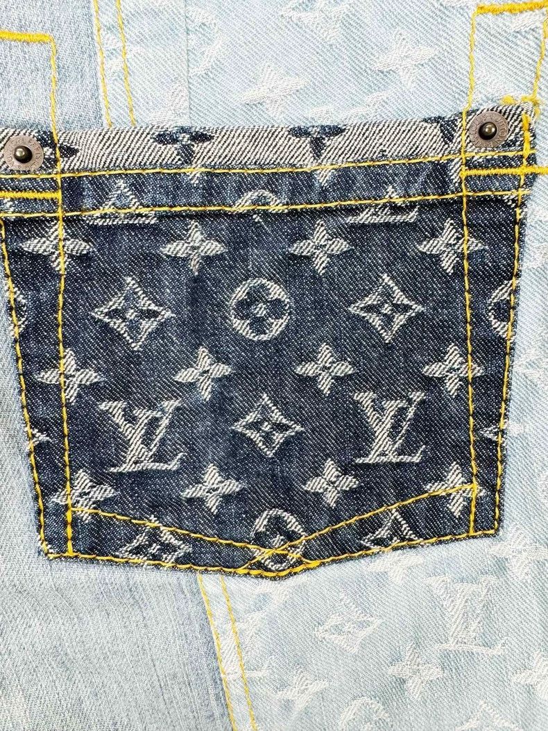 Louis Vuitton Louis Vuitton Patchwork Denim Jeans Size 38" / US 16 / IT 52 - 4 Thumbnail