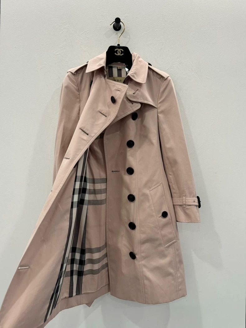 Burberry Burberry London Pink Double-Breasted Trench Coat Size XS / US 0-2 / IT 36-38 - 2 Thumbnail