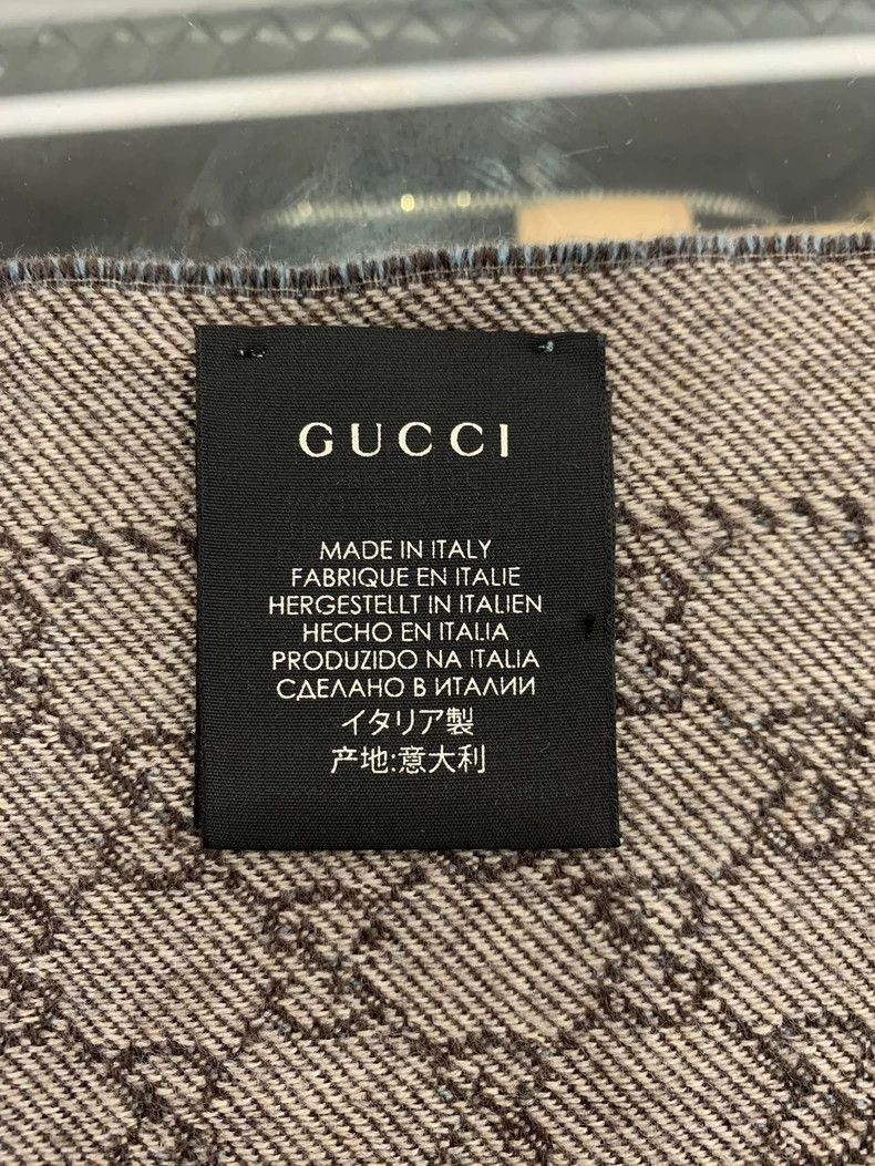 Gucci Gucci Double G Logo Wool Scarf Grey Blue Size ONE SIZE - 8 Thumbnail