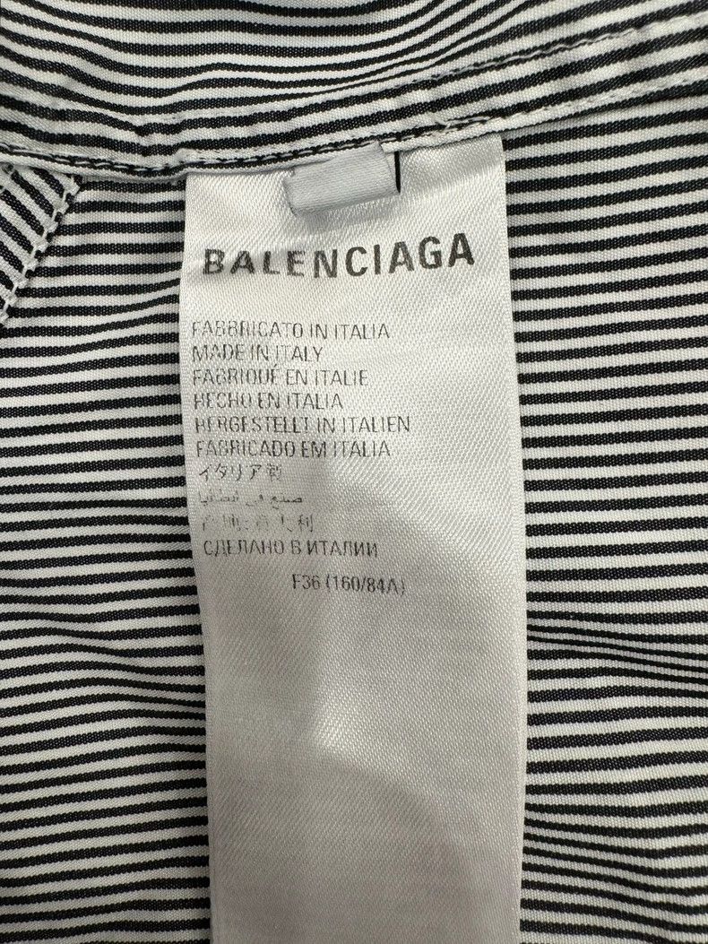 Balenciaga Balenciaga Gray Stripe Logo Button-Up Shirt Size XS / US 0-2 / IT 36-38 - 6 Thumbnail