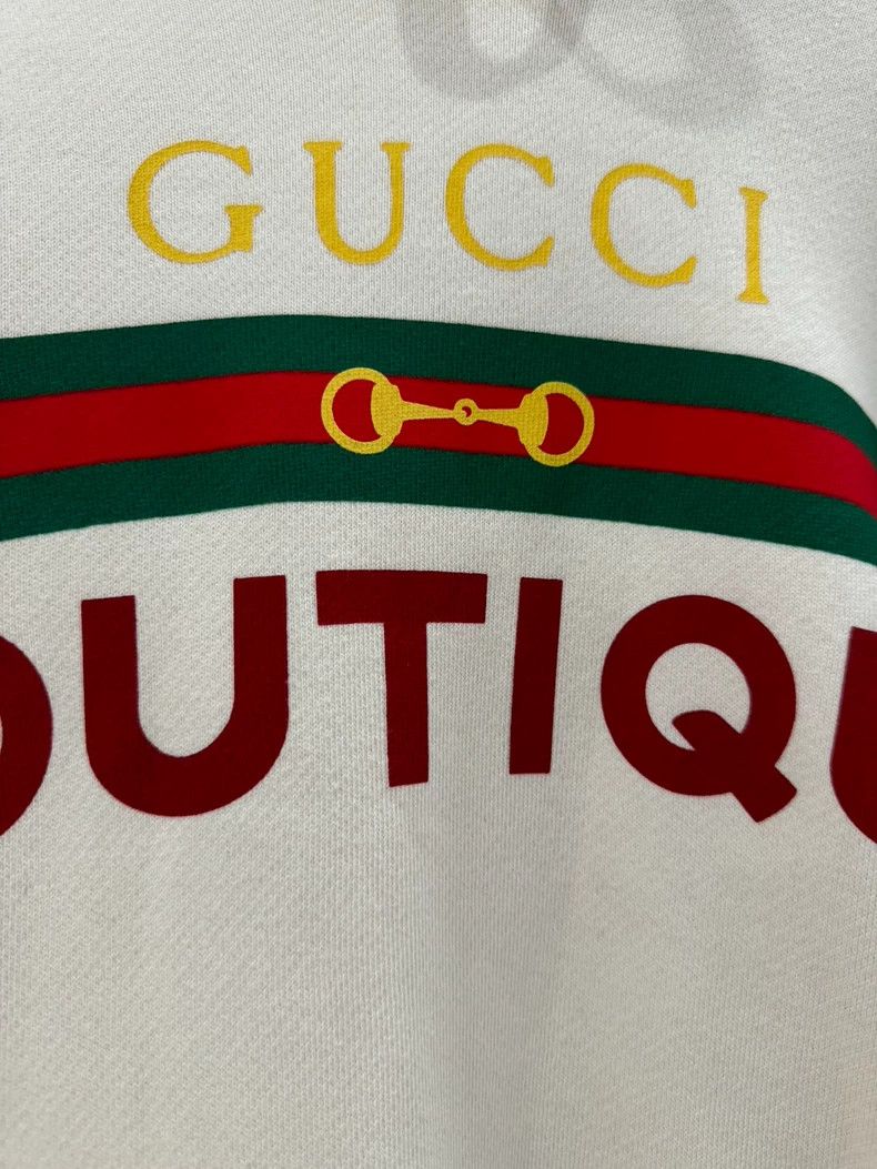Gucci Gucci Beige Logo Hoodie with Stripes Size XS / US 0-2 / IT 36-38 - 3 Thumbnail