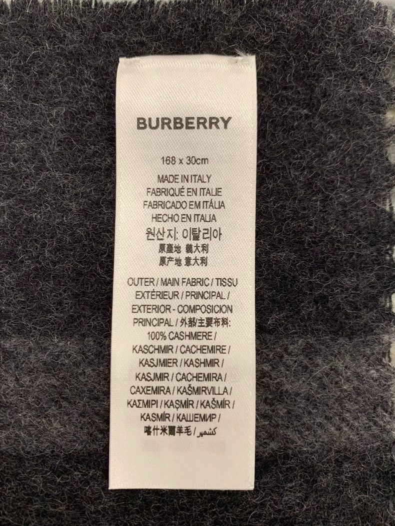 Burberry Burberry Gray Double-Sided Logo Cashmere Scarf Size ONE SIZE - 6 Thumbnail