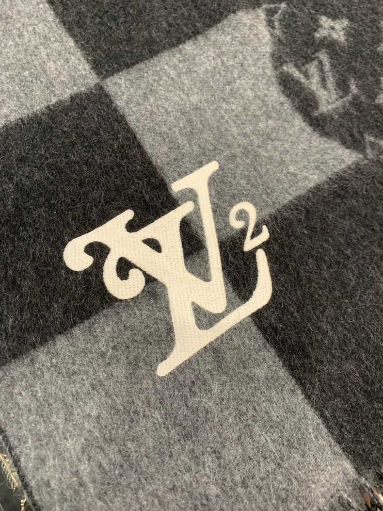 Louis Vuitton Louis Vuitton x Nigo Checkered cashmere scarf Size ONE SIZE - 6 Thumbnail
