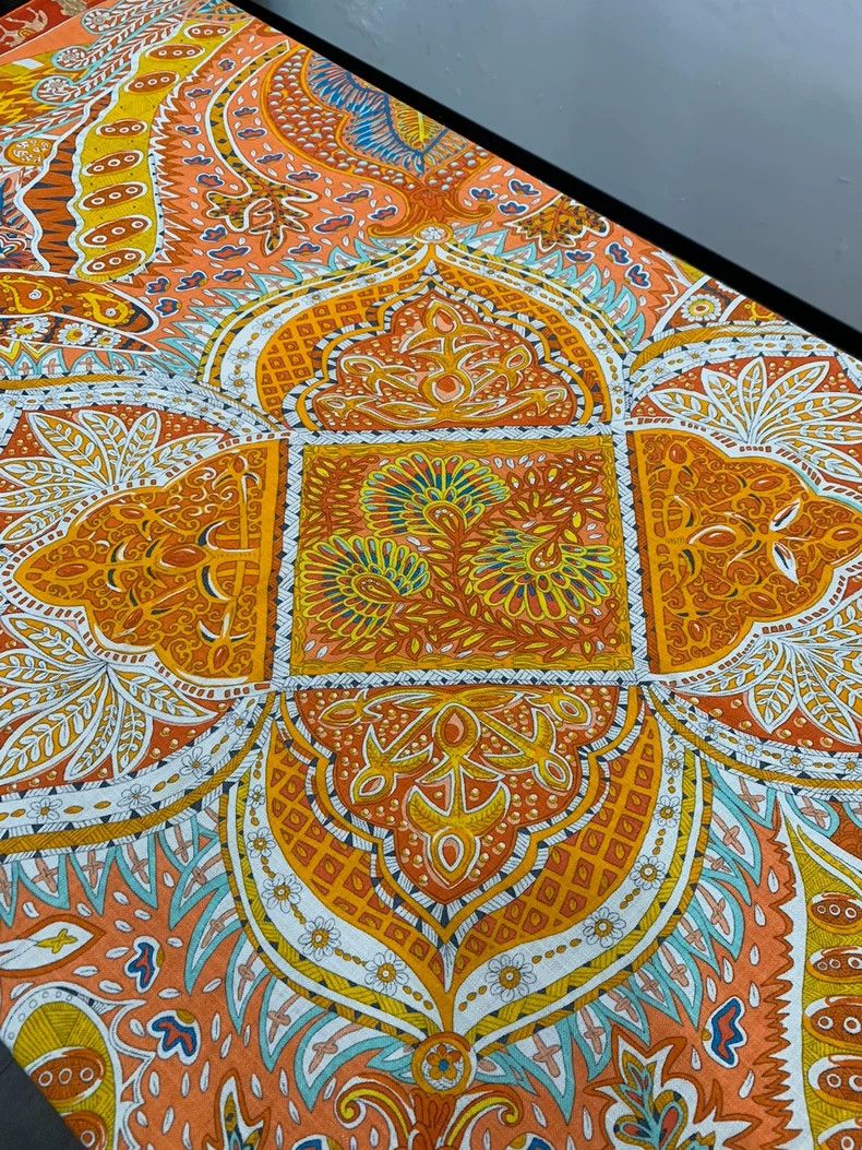 Hermes Hermes Floral Logo Wool Cashmere Scarf Size ONE SIZE - 5 Thumbnail