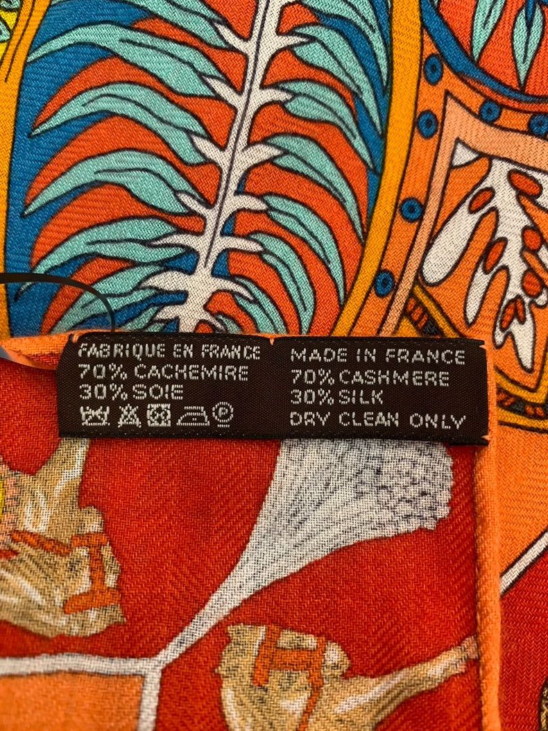 Hermes Hermes Floral Logo Wool Cashmere Scarf Size ONE SIZE - 6 Thumbnail
