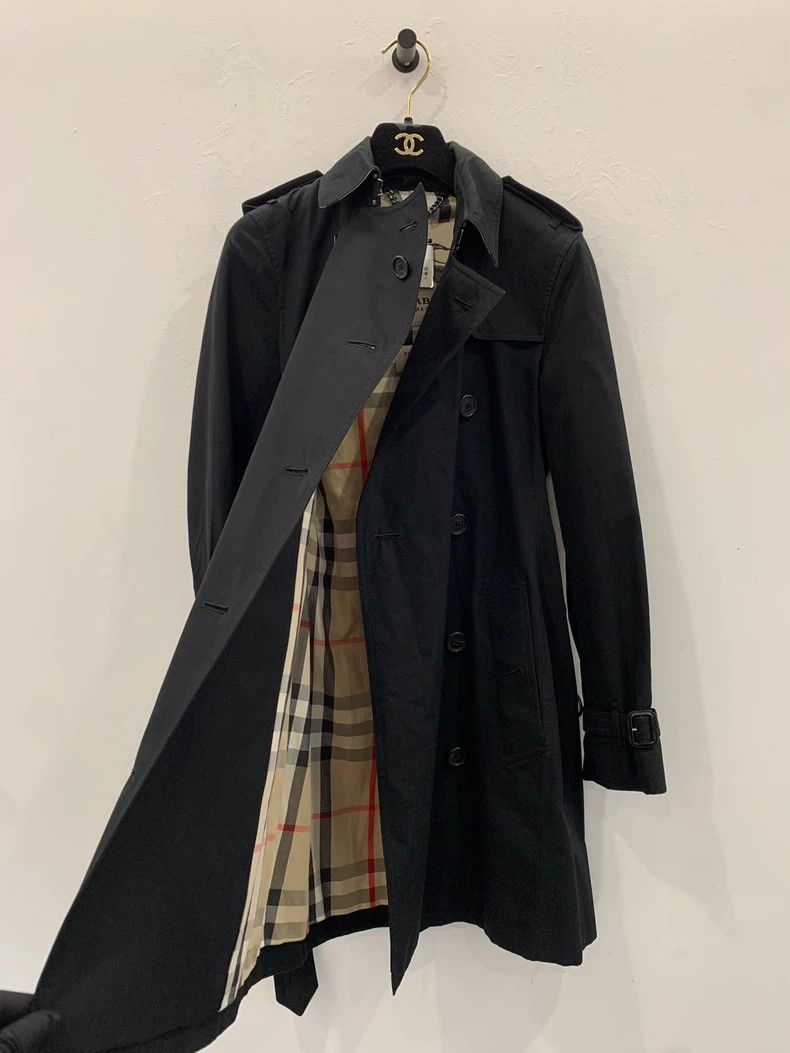 Burberry Burberry Double-Breasted Trench Coat Black Size XS / US 0-2 / IT 36-38 - 3 Thumbnail