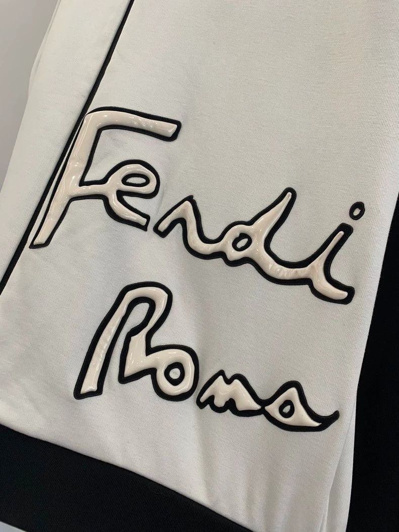 Fendi Fendi Roma Logo Black and White Colorblock Zip Jacket Size L / US 10 / IT 46 - 4 Thumbnail