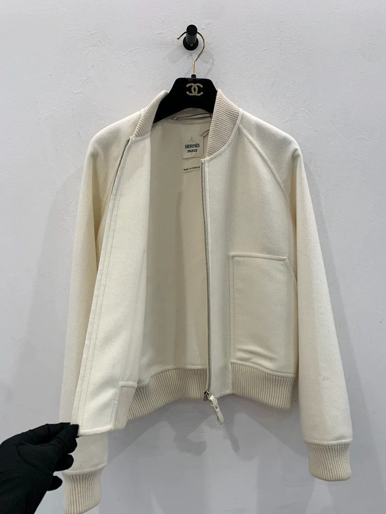 Hermes Hermes White Cashmere Women's Jacket Size XS / US 0-2 / IT 36-38 - 3 Thumbnail