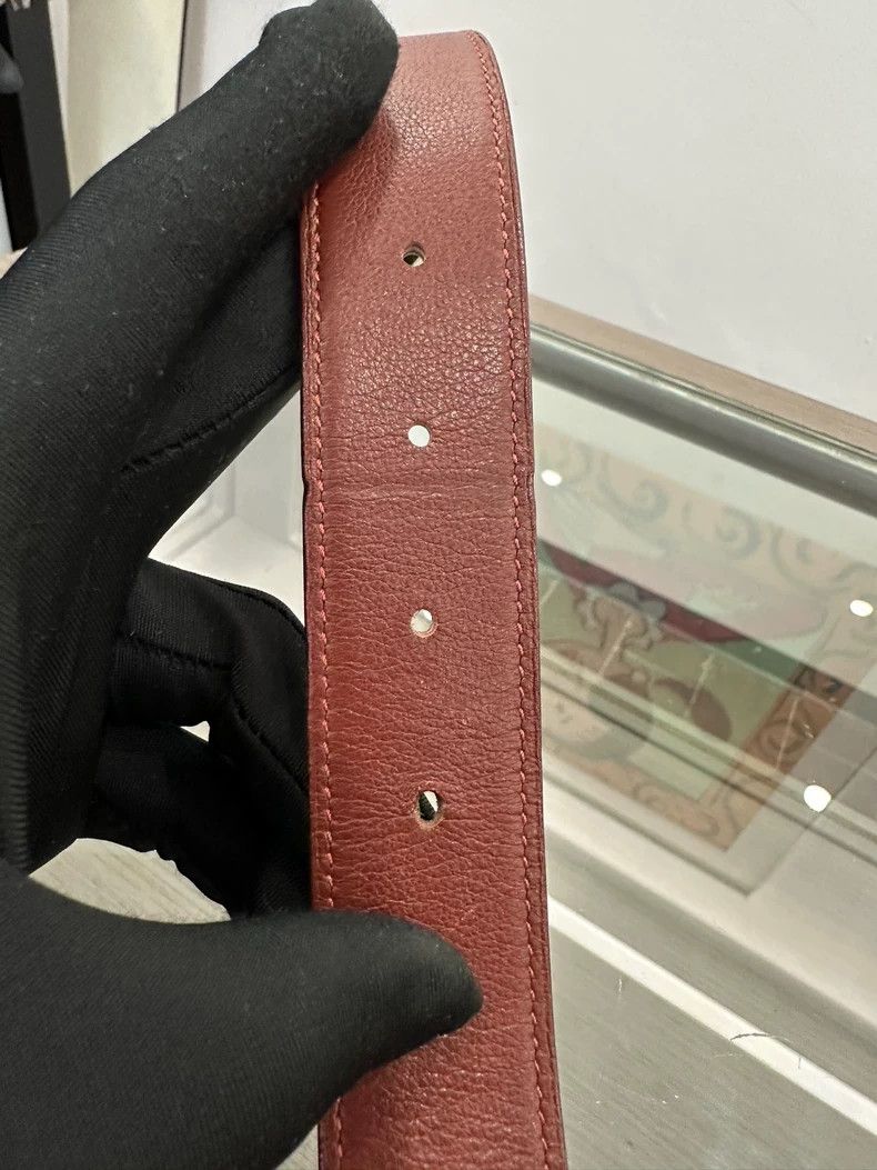 Hermes Hermes Red and Burgundy 3cm Women's Belt 85cm Size ONE SIZE - 7 Thumbnail