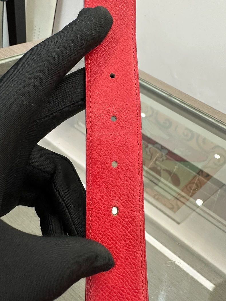 Hermes Hermes Red and Burgundy 3cm Women's Belt 85cm Size ONE SIZE - 6 Thumbnail