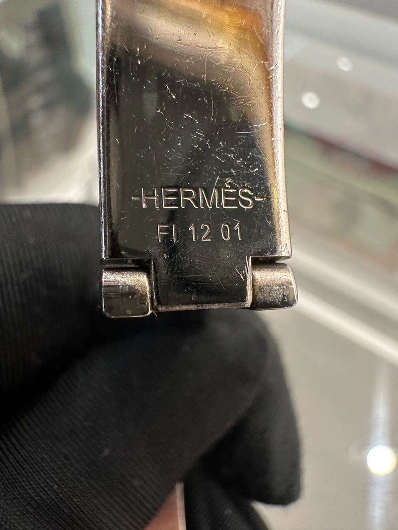 Hermes Hermes Clic H Black Silver Enamel Bracelet Size ONE SIZE - 6 Thumbnail
