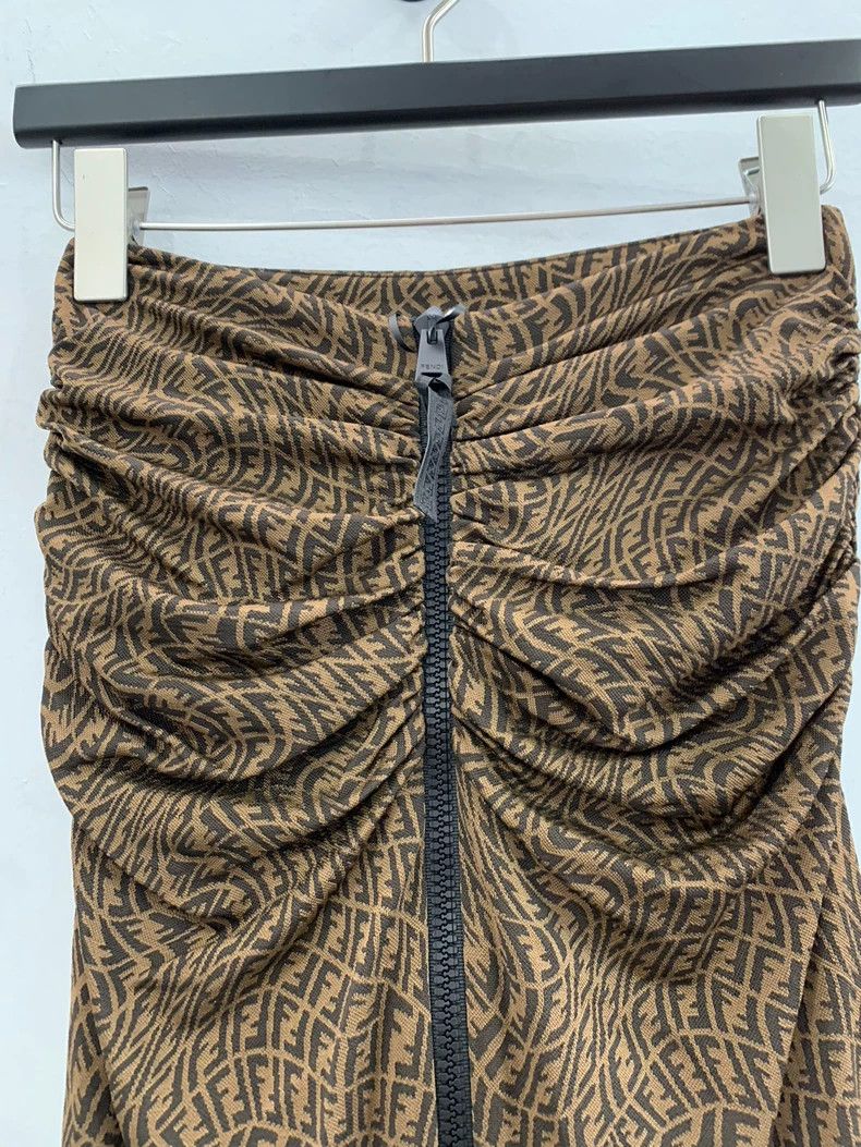 Fendi Fendi Brown Logo Print Strapless Dress Size S / US 4 / IT 40 - 3 Thumbnail