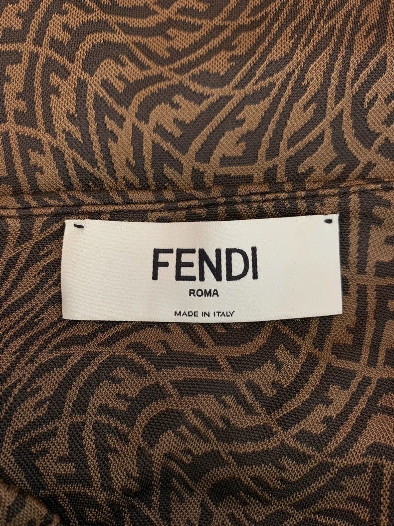 Fendi Fendi Brown Logo Print Strapless Dress Size S / US 4 / IT 40 - 4 Thumbnail